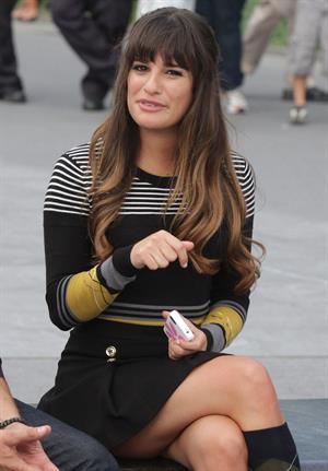 Lea Michele On the Glee set in Washington Square Park, NYC - August 11 2012