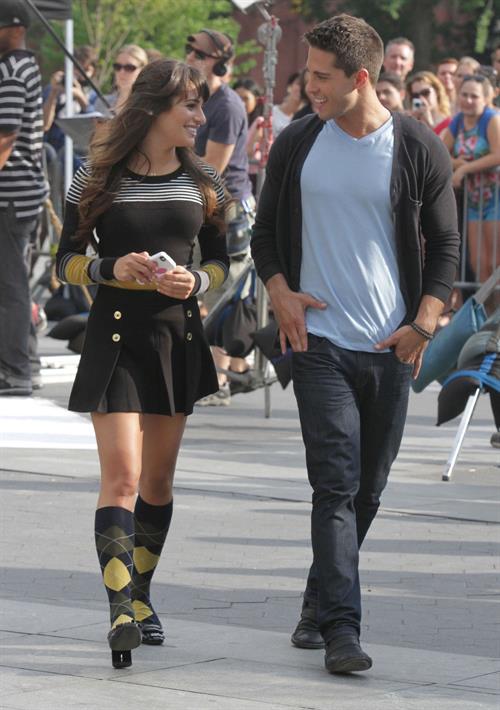 Lea Michele On the Glee set in Washington Square Park, NYC - August 11 2012