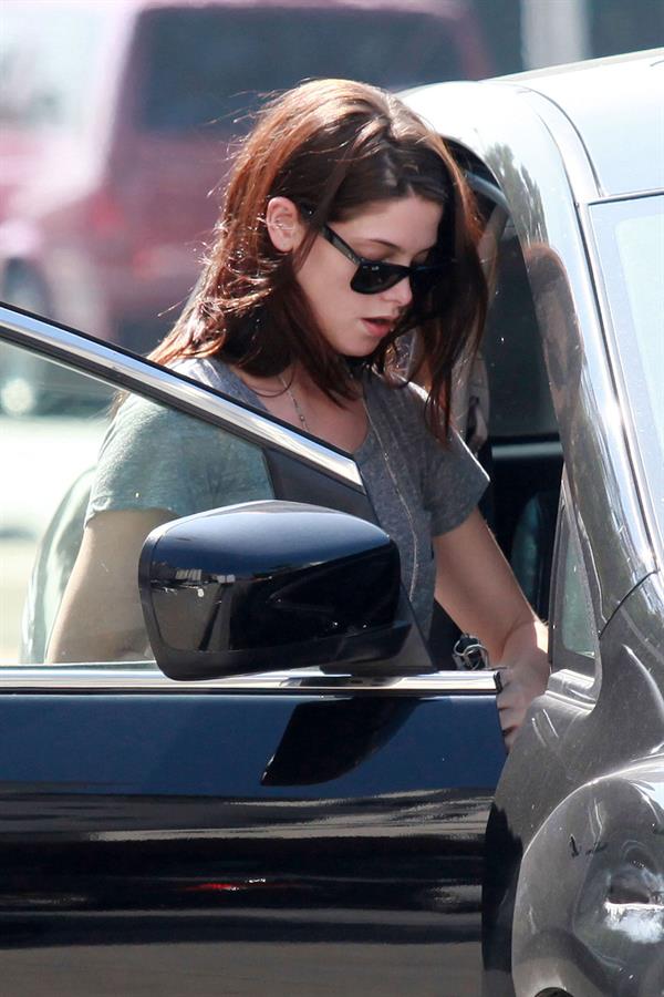 Ashley Greene wearing short shorts outside her home in Los Angeles on October 17, 2011 