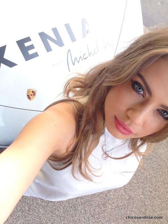 Xenia Tchoumitcheva taking a selfie