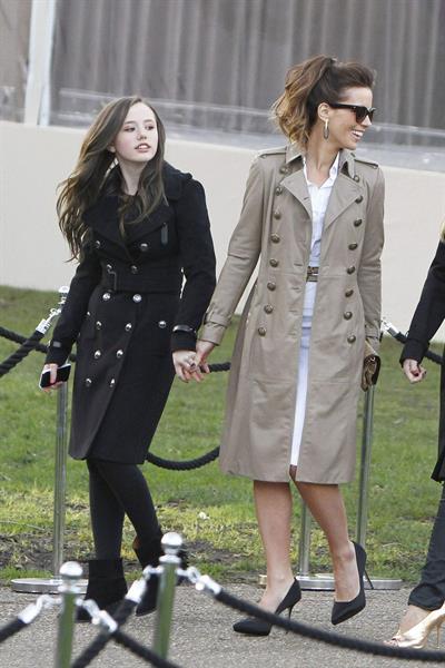 Kate Beckinsale Burberry Prorsum show at London Fashion Week 2/18/13 