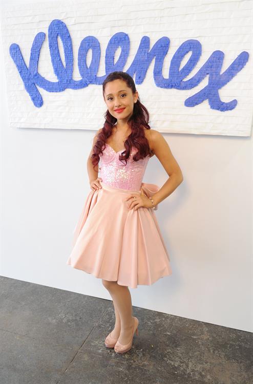 Ariana Grande Kleenex Shield Sneeze Swish event in New York on July 31, 2012