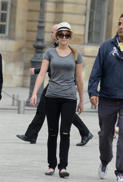 Jennifer Lawrence out about in Paris, France on 3-7-2012