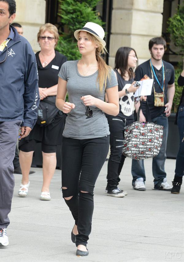 Jennifer Lawrence out about in Paris, France on 3-7-2012