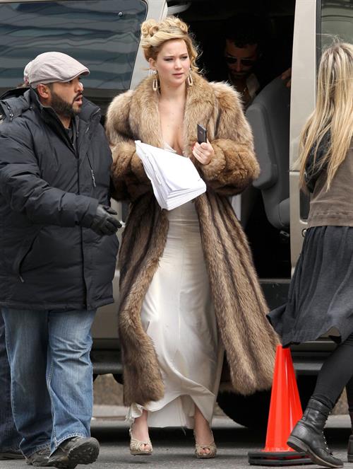 Jennifer Lawrence - On the set of an untitled movie, in Boston 4/1/2013 