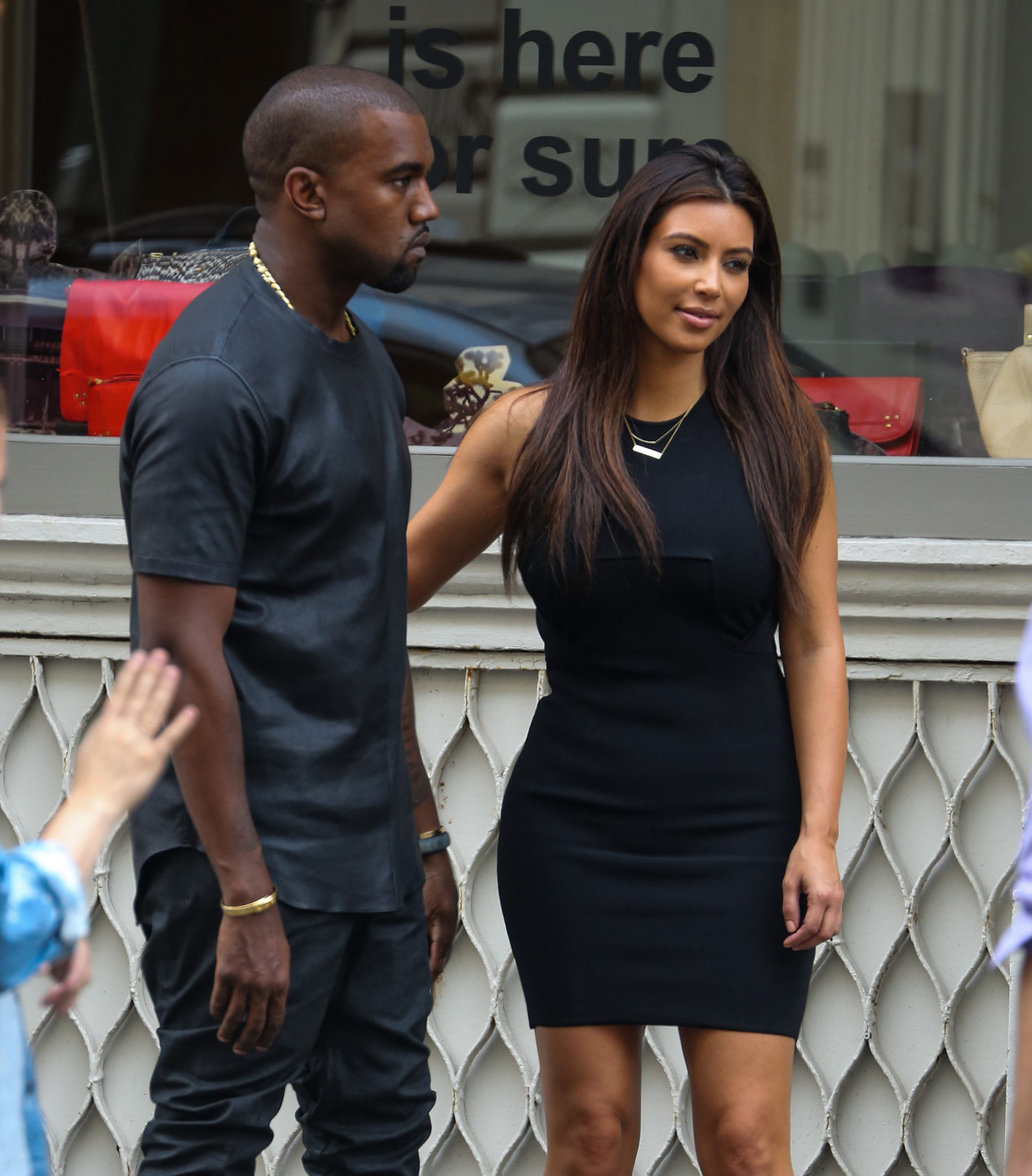 Kim Kardashian and Kanye West walk around SoHo in New York City 