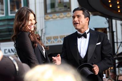Sofia Vergara at The Grove with Mario Lopez on April 28, 2011 