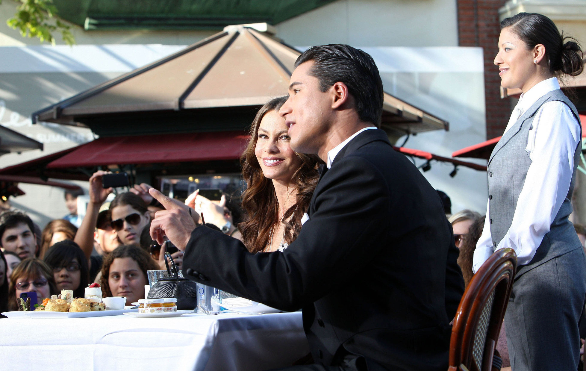 Sofia Vergara at The Grove with Mario Lopez on April 28, 2011 