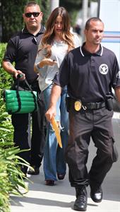 Sofia Vergara is escorted to her car, after filming a segment of   Modern Family  at The Grove in Los Angeles - 07 August 2012