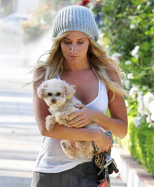 Ashley Tisdale leaving home in Studio City on May 23, 2012 