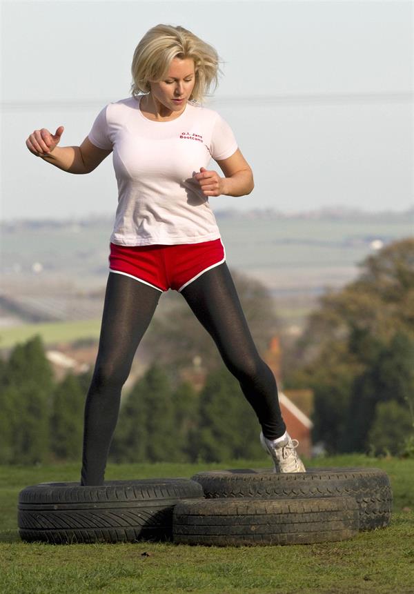 Abi Titmuss working out in a park in Kent December 5, 2011