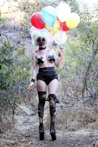 Courtney Stodden as a topless evil clown