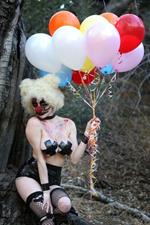 Courtney Stodden as a topless evil clown