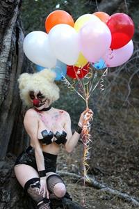 Courtney Stodden as a topless evil clown
