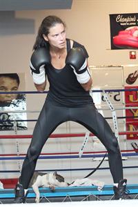 Adriana Lima hits the gym in Miami Beach on October 25, 2011