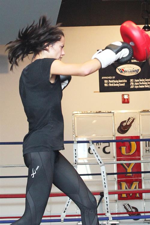 Adriana Lima hits the gym in Miami Beach on October 25, 2011