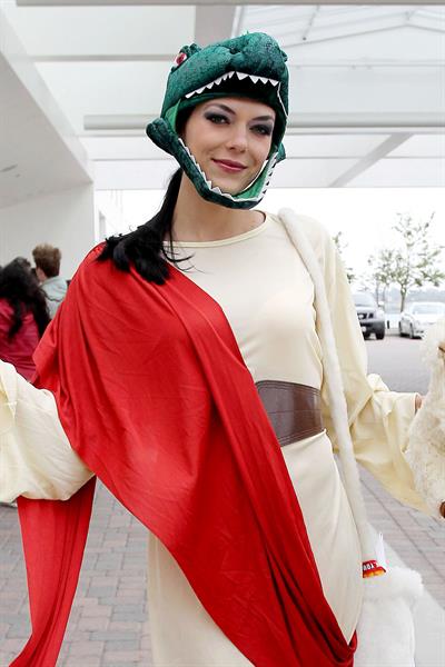 Adrianne Curry dressed as 'Raptor Jesus' at Comic-Con in San Diego - July 12, 2012