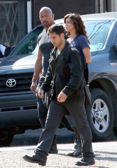 Adrianne Palicki on set of G.I. Joe 2 on August 29, 2011 