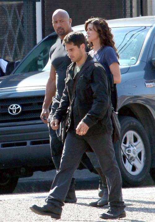 Adrianne Palicki on set of G.I. Joe 2 on August 29, 2011 