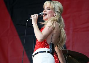 Aimee Anne duffy performing on stage during the 2009 V Festival on April 5, 2010 