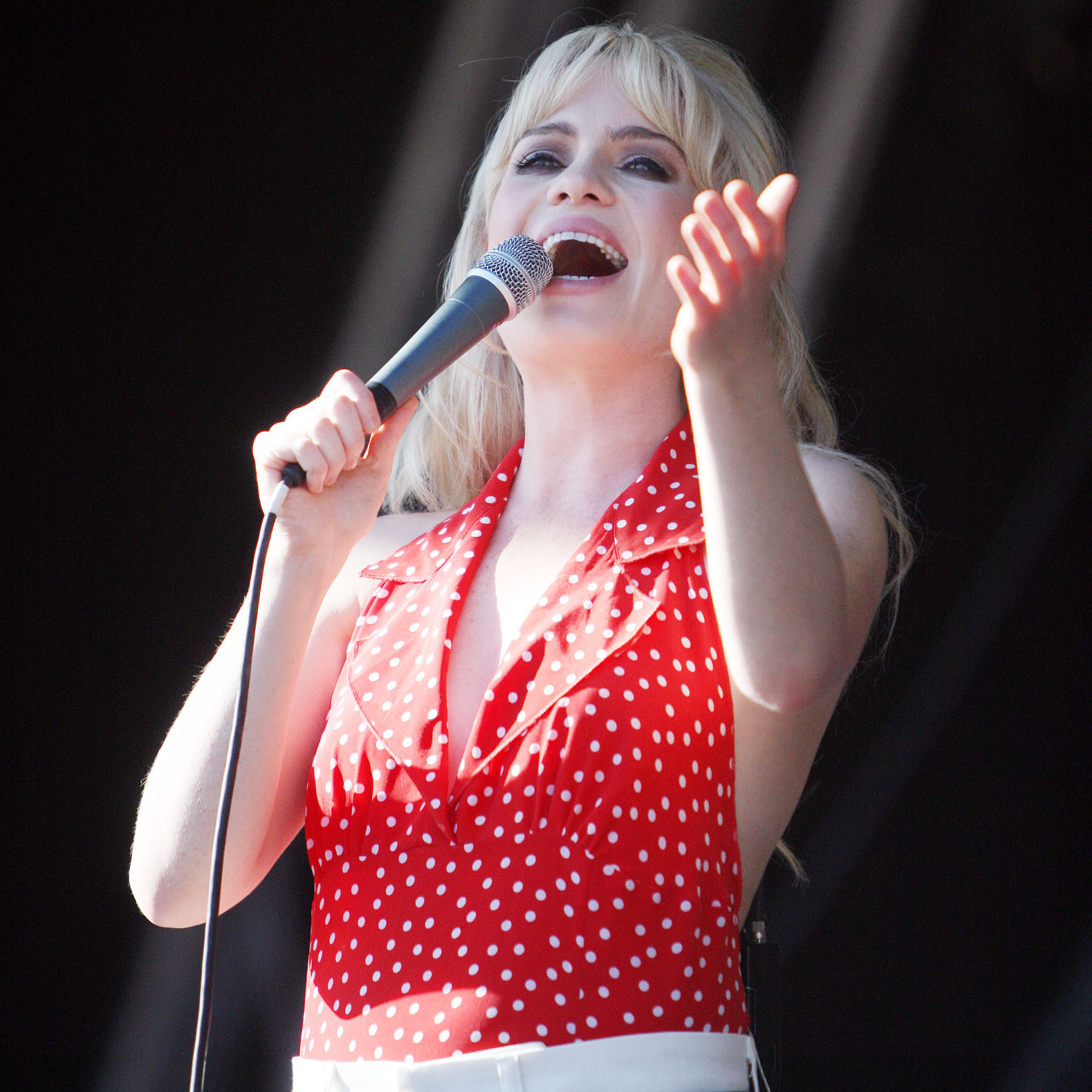 Aimee Anne Duffy Pictures Aimee Anne duffy performing on stage during the 2009 V Festival on April 5, 2010