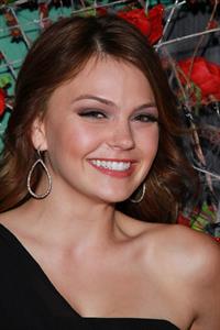 Aimee Teegarden at the grand opening of Chateau Gardens and the launch of Butterfly at Paris in Las Vegas on October 15, 2011 