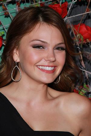 Aimee Teegarden at the grand opening of Chateau Gardens and the launch of Butterfly at Paris in Las Vegas on October 15, 2011 