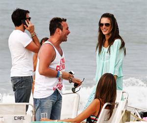 Alessandra Ambrosio - beach candids in LA 1/3/12  