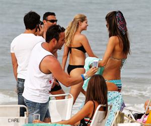 Alessandra Ambrosio - beach candids in LA 1/3/12  