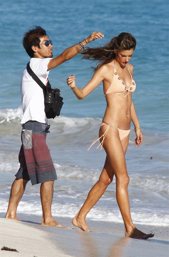 Alessandra Ambrosio at a Victoria's Secret photoshoot on the beach in St. Barts 12/16/12 