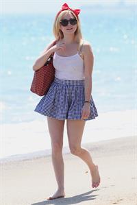 Alessandra Torresani on the beach in Malibu on July 4, 2011