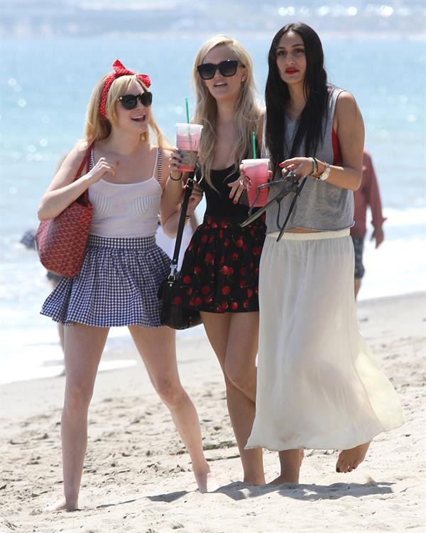 Alessandra Torresani on the beach in Malibu on July 4, 2011