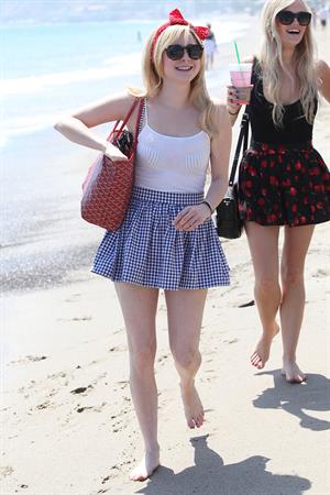 Alessandra Torresani on the beach in Malibu on July 4, 2011