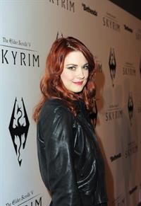 Alexandra Breckenridge attends The Elder Scrolls V Skyrim video game launch party in Los Angeles on November 8, 2011