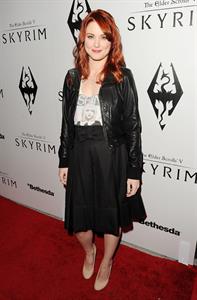 Alexandra Breckenridge attends The Elder Scrolls V Skyrim video game launch party in Los Angeles on November 8, 2011