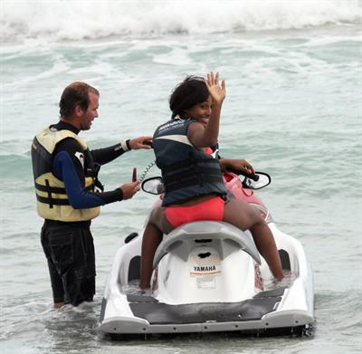 Alexandra Burke bikinis Miami on March 6, 2011 