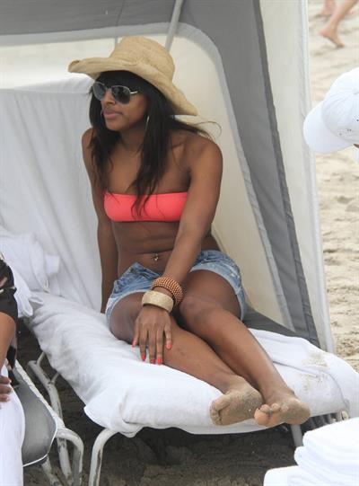 Alexandra Burke bikinis Miami on March 6, 2011 