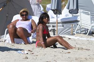 Alexandra Burke bikini candids Miami March 7, 2011 