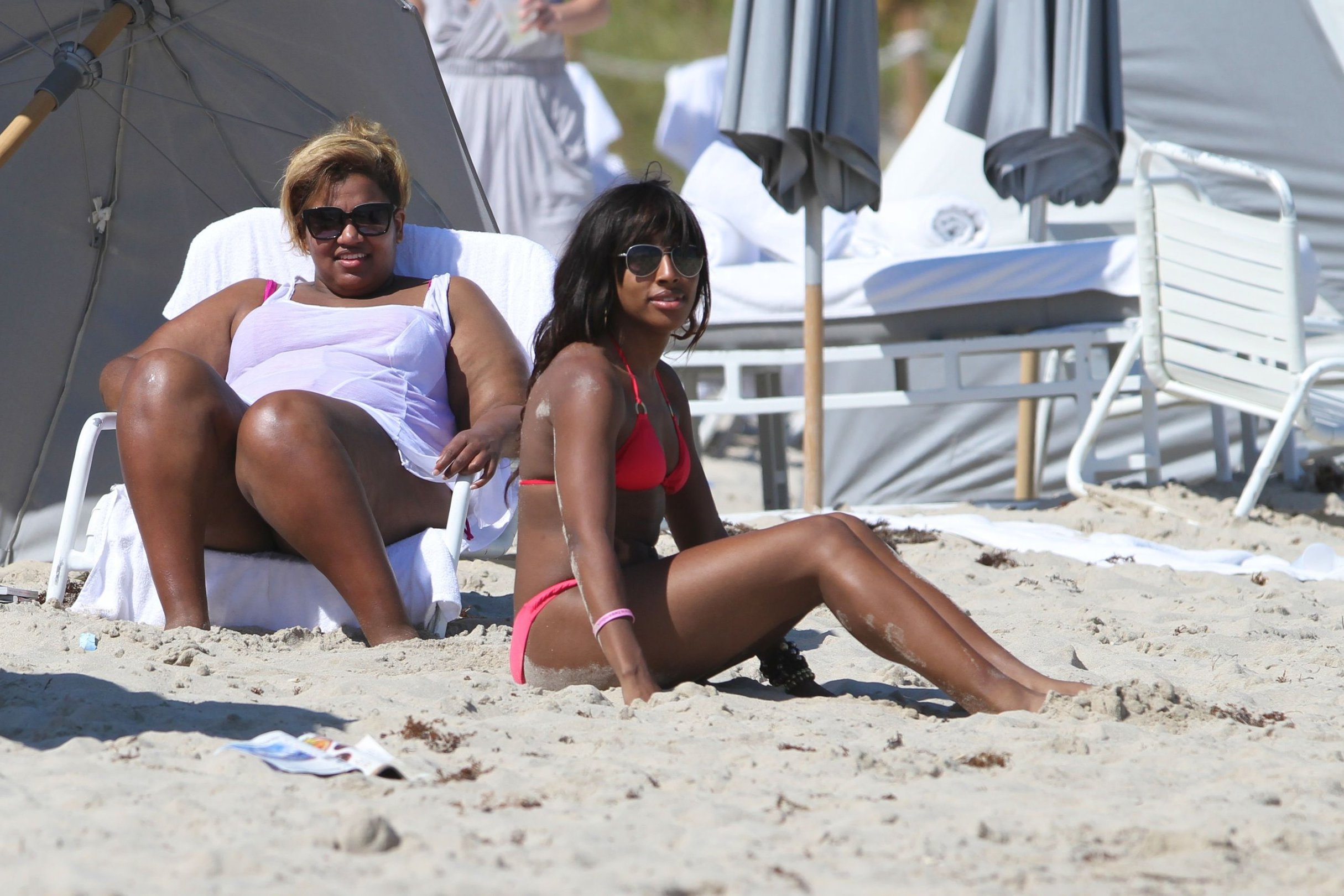 Alexandra Burke bikini candids Miami March 7, 2011 