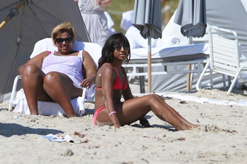 Alexandra Burke bikini candids Miami March 7, 2011 
