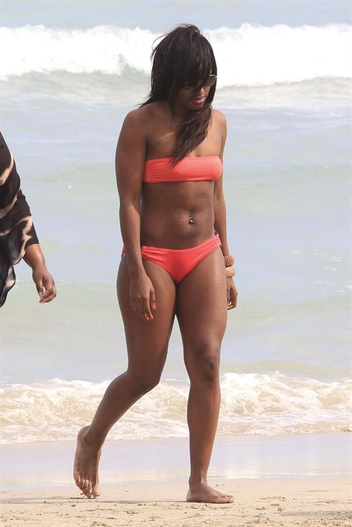 Alexandra Burke bikini candids Miami March 7, 2011 