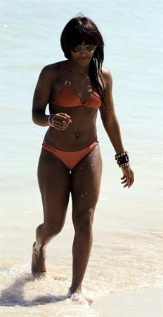 Alexandra Burke bikini candids Miami March 7, 2011 