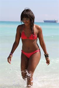 Alexandra Burke bikini candids Miami March 7, 2011 