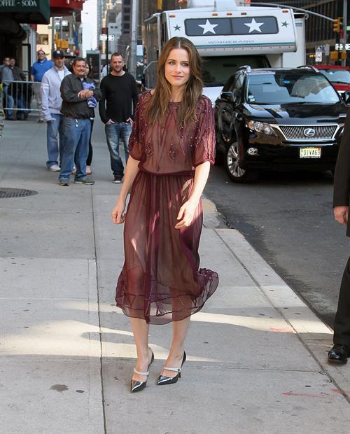 Amanda Peet arriving for David Letterman appearance on March 13, 2012