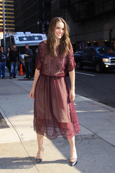 Amanda Peet arriving for David Letterman appearance on March 13, 2012