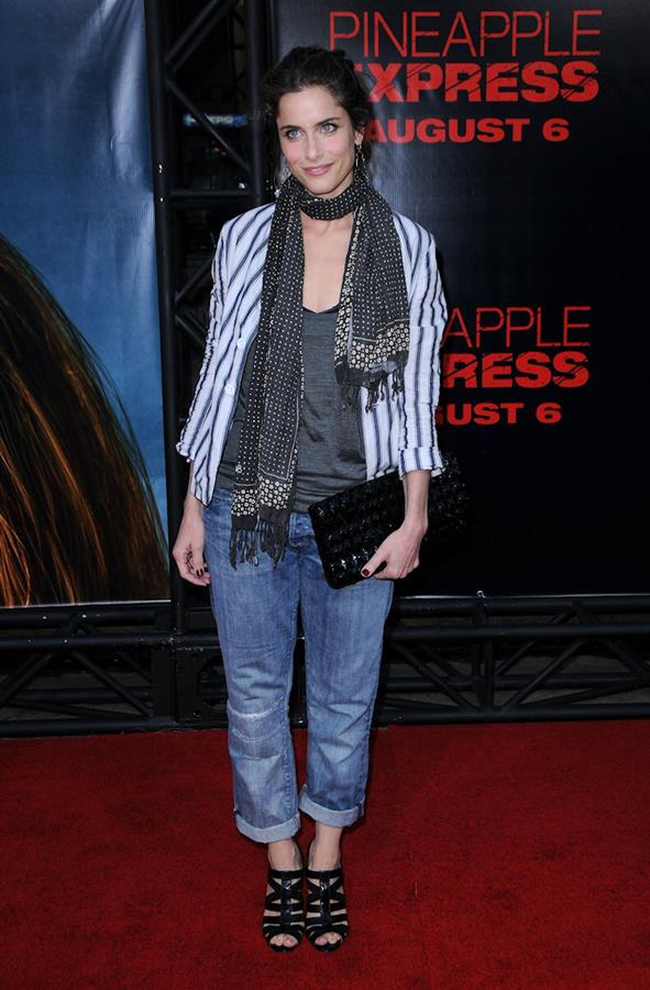 Amanda Peet at the Pineapple Express premiere in Westwood 