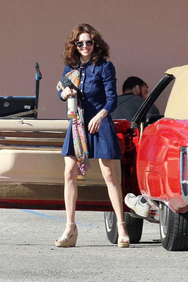 Amanda Seyfried on set of Lovelace in Los Angeles on January 5, 2012 