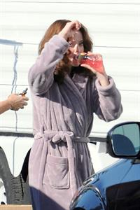 Amanda Seyfried on set of Lovelace in Los Angeles on January 5, 2012 