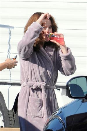 Amanda Seyfried on set of Lovelace in Los Angeles on January 5, 2012 