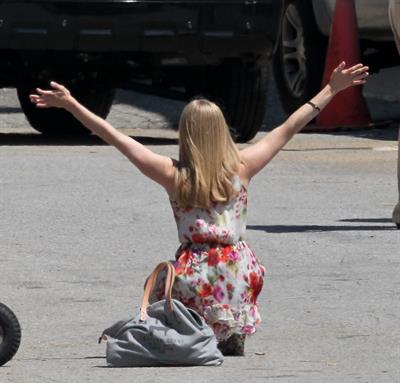 Amanda Seyfried on the set of The Wedding in Stamford on July 28, 2011